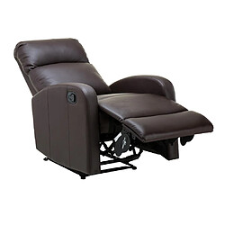 Vente-Unique Fauteuil relax en simili ISAO - Marron pas cher