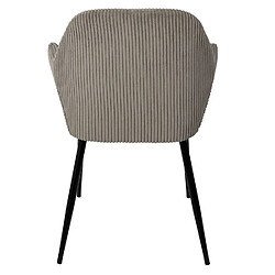 The Home Deco Factory Lot de 2 fauteuils en tissu côtelé DRAMMEN - Gris pas cher