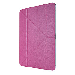 Etui en PU Texture de soie avec support origami rose pour votre Apple iPad Pro 12.9 pouces (2021)