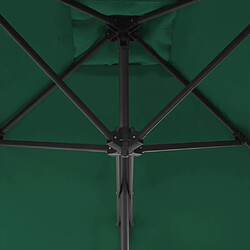 Avis vidaXL Parasol d'extérieur avec mât en acier 250x250 cm vert