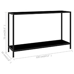 vidaXL Table console Noir 120x35x75 cm Verre trempé pas cher