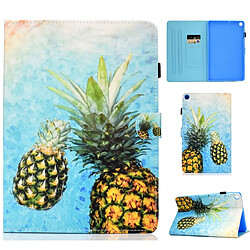 Wewoo Housse Coque Étui en cuir PU avec Motif dessin coloré et empreinte horizontale fentes pour cartes et supports tablette Galaxy A 10.1 2019 / T510 / T515 ananas