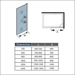 Aica Sanitaire Paroi de douche 100x200cm en verre securit anticalcaire 8mm pas cher