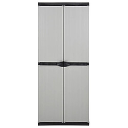 vidaXL Armoire de rangement de jardin 3 étagères Gris/noir 68x40x168cm