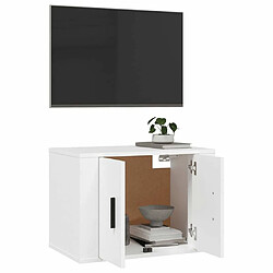 Maison Chic Meuble TV scandinave mural Banc TV suspendu pour salon - Blanc 57x34,5x40 cm -MN47461 pas cher