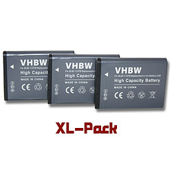 vhbw 3x Batteries remplacement pour Samsung SLB-1137d pour appareil photo APRN (750mAh, 3,6V, Li-ion)