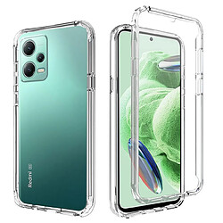 Htdmobiles Coque pour Xiaomi Poco X5 5G / Redmi Note 12 5G - housse etui silicone gel fine 360 integrale (avant et arriere) + film ecran - TRANSPARENT