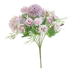 Acheter Bouquet de fleurs de rose artificiel mariage maison Floral Decor violet clair