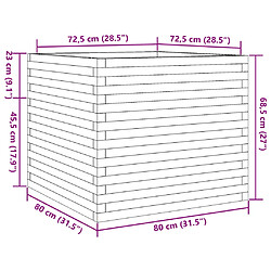 vidaXL Jardinière 80x80x68,5 cm bois massif douglas pas cher