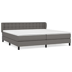 vidaXL Sommier à lattes de lit avec matelas Gris 200x200 cm Similicuir