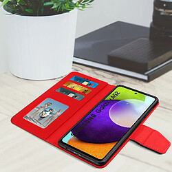 Avis Avizar Housse Galaxy A52 et A52s Étui Folio Portefeuille Fonction Support rouge