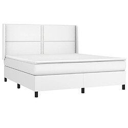 Acheter Sommier à lattes et matelas LED,Cadre à lattes de lit pour Adulte Blanc 160x200 cm Similicuir -MN16788