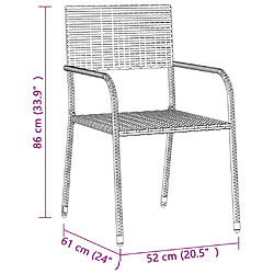 vidaXL Ensemble à manger d'extérieur 7 pcs Résine tressée Gris pas cher