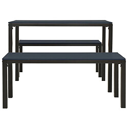 Acheter Salle à manger de jardin 3 pcs,Table et chaise à dîner acier et WPC noir -MN37337