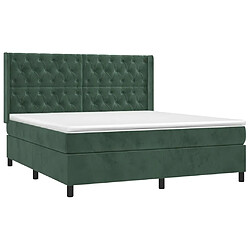 Avis Maison Chic Lit Adulte - Lit simple Lit à sommier tapissier et matelas moelleux - Meuble de Chambre - Vert foncé 160x200cm Velours -MN13625