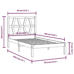 vidaXL Cadre de lit sans matelas bois massif pas cher