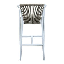 AXI Ravi Set de 2 Tabourets de Bar en BLANC / kaki | Chaise de bar en Aluminium & corde d'oléfine | Tabouret de bar pour le jardin / l'extérieur - supporte jusqu'à 120 kg pas cher