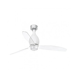 faro Plafonnier ventilateur Mini Acier,diffuseur Verre 48,4 Cm