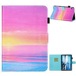 Etui en PU impression de motifs avec support et porte-cartes lueur du coucher de soleil pour votre Lenovo Tab M10 TB-X605F/X505F