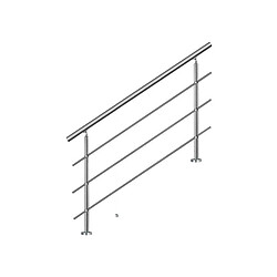 Bcelec Bc-elec - AHM1203 Main courante d'escalier 120cm, balcon, balustrade, garde-corps en inox avec 3 barres transversales, install. à plat ou inclinée