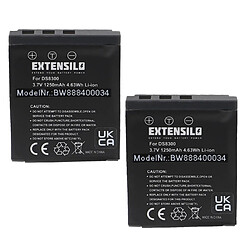 Vhbw EXTENSILO 2x Batteries compatible avec Vivitar DP8300, DP8330 appareil photo (1250mAh, 3,7V, Li-ion)