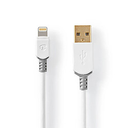 NEDIS Câble de Charge et de Synchronisation Apple Lightning Mâle à 8 Broches - USB A Mâle 1,0 m Blanc