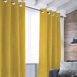 Thedecofactory SUEDEN - Rideau en suédine jaune 140x250