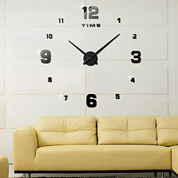 Acheter Wewoo Horloges DIY noir Chambre Décoration Miroir Numéro Frameless Grande 3D DIY Wall Sticker Mute Horloge, Taille: 100 * 100 cm