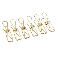 reliure à queue longue en métal creux pinces trombones 6 pièces 5.3x2cm or