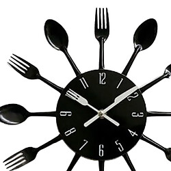 Acheter Horloge Murale 3D Creative Cuisine Motif Cuillère Fourchette Miroir Wall Sticker Decal