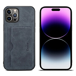 Coque en TPU + PU anti-chute avec porte-cartes pour votre iPhone 14 Pro Max - gris