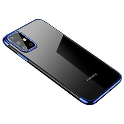 Ozzzo transparent couleur coque gel tpu cadre de galvanoplastie couverture pour samsung galaxy a72 4g bleu