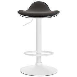 Acheter Decoshop26 Tabouret de bar x1 assise ergonomique en tissu gris foncé pied en trompette en métal blanc 10_0005396