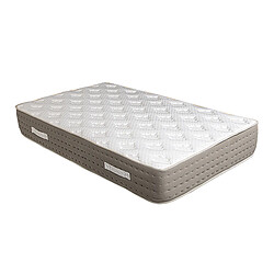 Visiodirect Matelas KIAN 140x190 cm à ressorts ensachés, en mousse haute densité, indépendance du couchage, face été/hiver, épaisseur 26cm