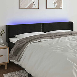 Maison Chic Tête de lit moderne à LED lumineuse pour chambre - Décoration de lit Noir 163x16x78/88 cm Velours -MN91663