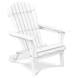 ICONIK INTERIOR Chaise d'extérieur en bois avec accoudoirs - Chaise de jardin Adirondack - Adirondack Blanc