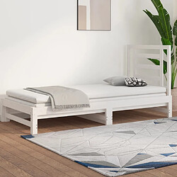 vidaXL Lit coulissant sans matelas blanc 2x(90x200) cm