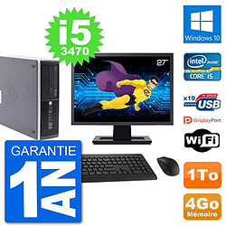 PC HP Compaq Pro 6300 SFF Ecran 27" i5-3470 RAM 4Go Disque 1To Windows 10 Wifi - Occasion