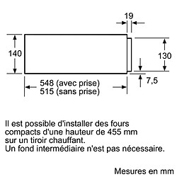 Avis Tiroir chauffant 14cm inox/noir - bic630ns1 - BOSCH