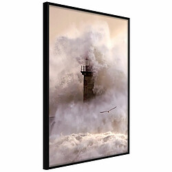 Paris Prix Affiche Murale Encadrée Lighthouse During a Storm 20 x 30 cm Noir