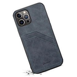 Coque en TPU + PU anti-rayures avec deux porte-cartes pour votre iPhone 14 Pro - gris