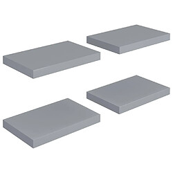 vidaXL Étagères murales flottantes 4 pcs Gris 40x23x3,8 cm MDF