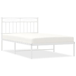 Maison Chic Lit adulte - Cadre de lit métal avec tête de lit pour chambre blanc 107x203 cm -MN32386