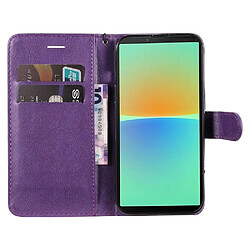 Htdmobiles Housse pour Sony Xperia 10 IV 5G - etui coque pochette portefeuille + verre trempe - MAUVE