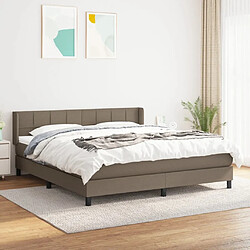 Maison Chic Lit adulte- Lit + matelas,Sommier à lattes de lit avec matelas Taupe 180x200 cm Tissu -GKD92726