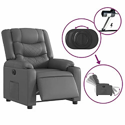 Maison Chic Fauteuil Relax pour salon, Fauteuil inclinable électrique Gris Similicuir -GKD61767 pas cher