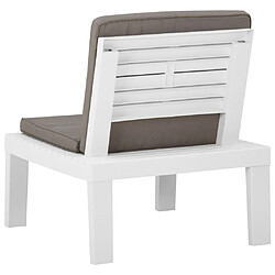 Avis vidaXL Chaise de salon de jardin avec coussin Plastique Blanc