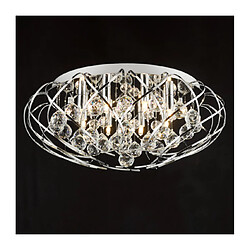 Acheter Luminaire Center Plafonnier Design Riya Cristal,chrome poli 8 ampoules 21cm