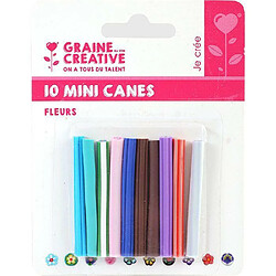 Graines Creatives 10 mini canes pâte polymère à trancher 5 x 0,5 cm - Fleurs