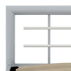 Acheter vidaXL Cadre de lit sans matelas gris et blanc métal 140x200 cm